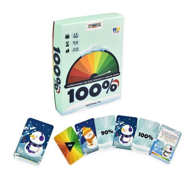 Настільна гра "100%" 30802 гральні картки 98 штук, інструкція 30802 фото