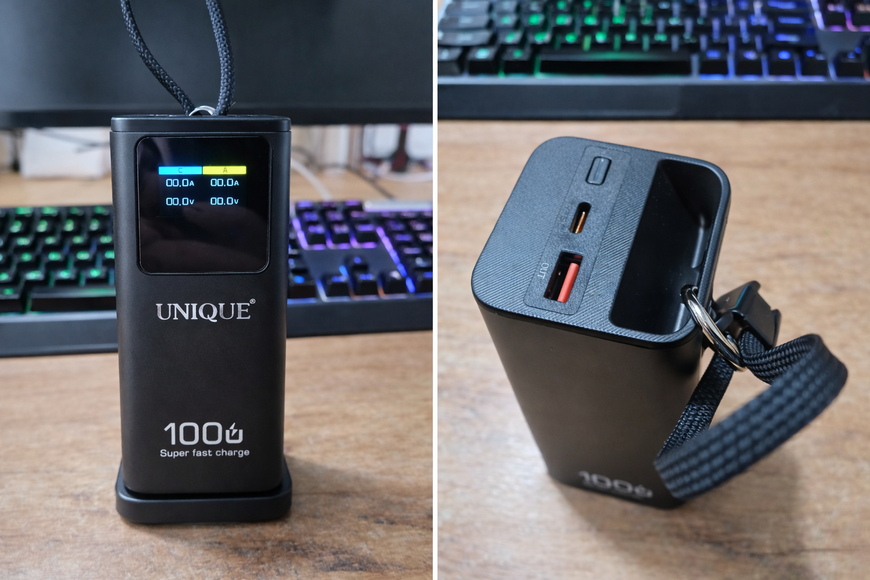 Портативна батарея UNIQUE 60000mah Power Bank швидка зарядка LED-дисплей UN60 фото